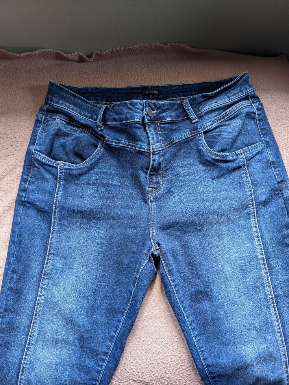 Coco + Carmen Women’s Blue Denim Jeans - Classic Stretch Fit Size XL
